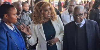Minister of ICT Savannah Maziya with her guest South African Minister of Science, Technology, and Innovation, Dr Blade Nzimande inspecting displays at UNESWA during the Eswatini Science Month. (Photo; Ministry of ICT)
