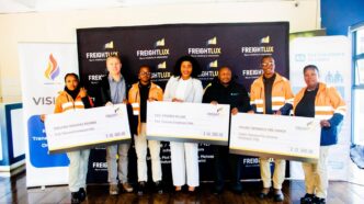 FreightLux presents a E40,000 cheque to SOS Children's Villages Eswatini during the donation handover ceremony. (Photo: SOS Children's Villages Eswatini)