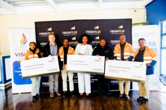 FreightLux presents a E40,000 cheque to SOS Children's Villages Eswatini during the donation handover ceremony. (Photo: SOS Children's Villages Eswatini)