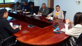 Botswana's Permanent Secretary in the Ministry of Environment and Tourism Abigail Khumoyame and UNDP Resident Representative Lovita Ramguttee during their courtesy call meeting to strengthen collaboration on tourism, climate change and sustainable development. (Photo: UNDP Botswana)