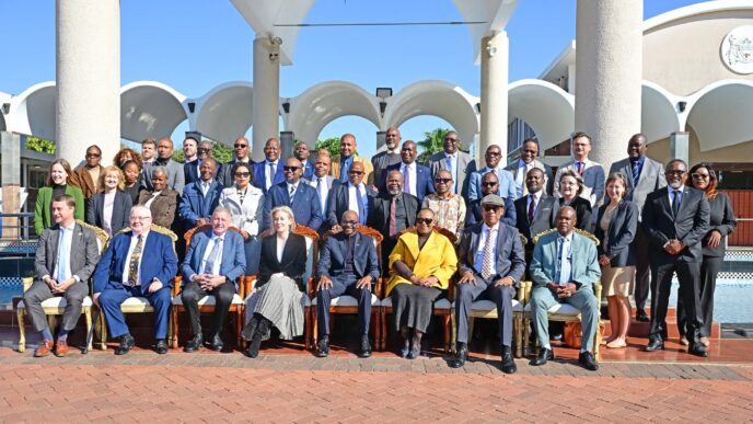 Botswana Speaker of the National Assembly Dithapelo Keorapetse joins parliamentarians, experts, development partners and delegates at the opening of the three-day Workshop on Parliamentary Budgetary Engagement and Oversight of Public Enterprises. Picture: Botswana Government