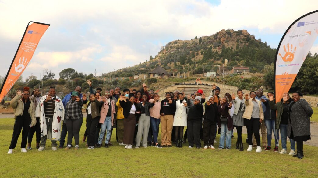 The 33 journalists who participated in the two-day child labour and forced labour reporting training organised by World Vision Lesotho, MISA Lesotho and government ministries under the EU-funded Accelerating Action for Eliminating Child and Forced Labour project. (Photo: World Vision Lesotho)