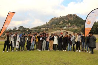 The 33 journalists who participated in the two-day child labour and forced labour reporting training organised by World Vision Lesotho, MISA Lesotho and government ministries under the EU-funded Accelerating Action for Eliminating Child and Forced Labour project. (Photo: World Vision Lesotho)
