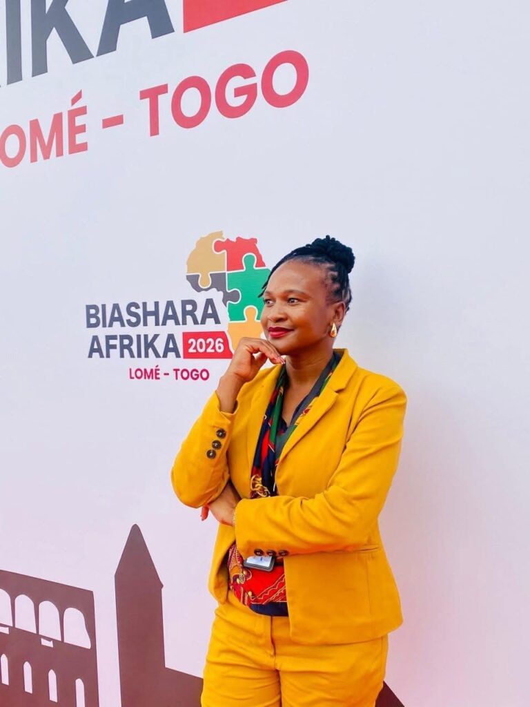 Kemo Begani at the BIASHARA AFRIKA trade fair in Lomé, Togo, where she exhibited Spring Blossom's dried products with sponsorship from UNDP Botswana. The event, organised under the African Continental Free Trade Framework, brought together entrepreneurs from across the continent.
