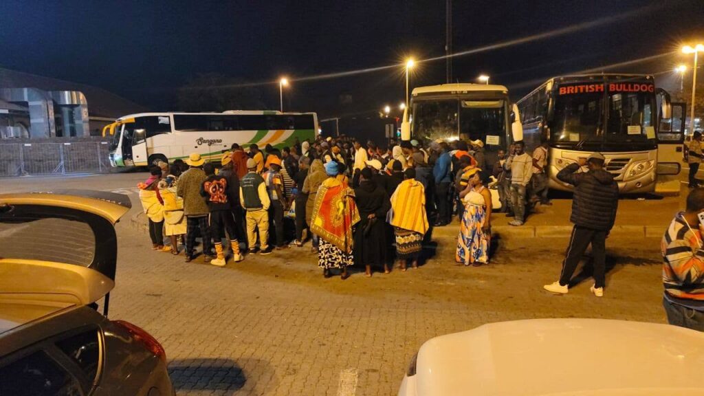 Some of the 150 Malawian nationals undergo immigration formalities at Beitbridge Border Post as they make their way home from South Africa under the government's voluntary repatriation exercise. (Photo: Malawi Government)
