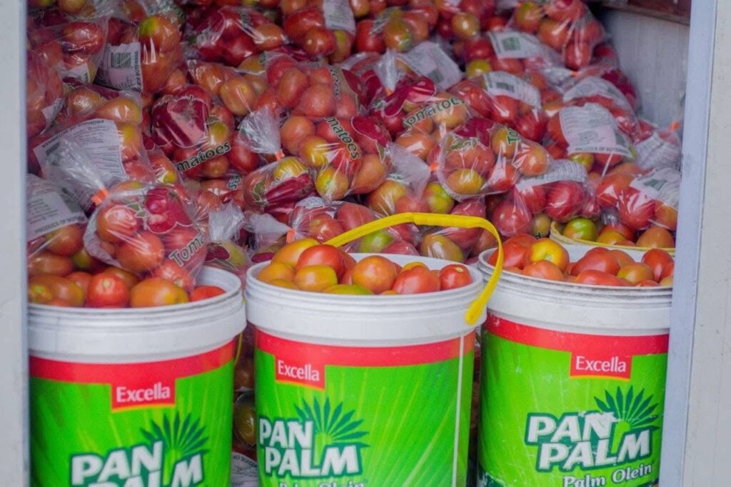 Some of the packaged tomatoes produced by Spring Blossom Pty Ltd, the agribusiness founded by Kemo Begani that has gained regional recognition for its dried vegetable product line.