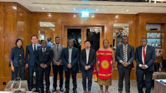 Minister of Labour and Social Security Phila Buthelezi poses with Taiwan's Minister of Labour and their respective delegations following a bilateral meeting on the sidelines of the International Labour Conference in Geneva, Switzerland. Photo: Eswatini Ministry of Labour and Social Security