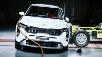 The Kia Sonet received one star for adult occupant protection in independent crash tests conducted under the SaferCarsForAfrica initiative. Picture: Supplied