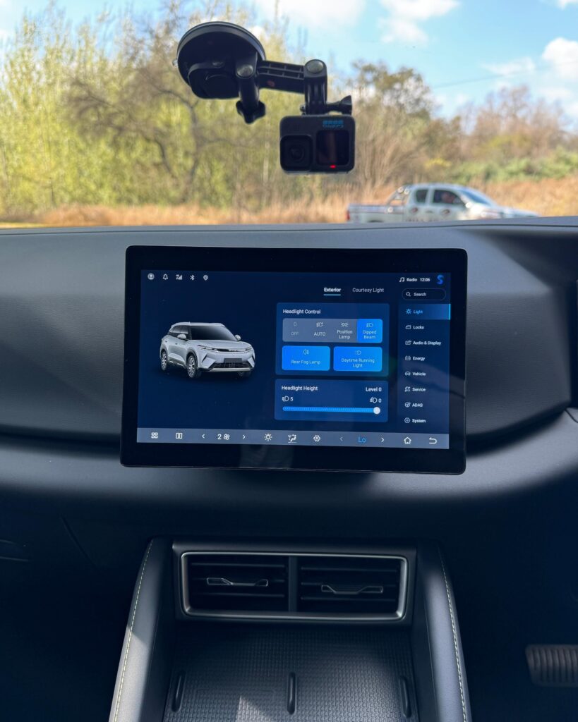 The BYD Atto 2 DM-i dashboard is dominated by an 8.8-inch digital instrument cluster and a 12.8-inch touchscreen infotainment system with Apple CarPlay and Android Auto support. | Xolile Hopa