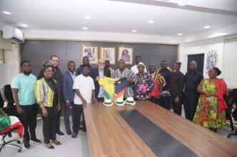 Ghana's Deputy Minister for Tourism, Culture and Creative Arts Yussif Issaka Jajah poses with the Brazilian delegation led by Wode Maya following their meeting in Accra. | Photo: Ghana Ministry of Tourism, Culture and Creative Arts