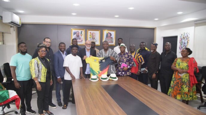 Ghana's Deputy Minister for Tourism, Culture and Creative Arts Yussif Issaka Jajah poses with the Brazilian delegation led by Wode Maya following their meeting in Accra. | Photo: Ghana Ministry of Tourism, Culture and Creative Arts