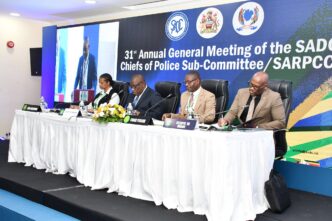 SARPCCO Chairperson and Malawi Police Service Inspector General Richard Chakupaleza Chikoko Luhanga addresses fellow panelists and delegates at the opening of the meeting of the Heads of Organs of SARPCCO in Lilongwe, Malawi. | Photo: SADC Secretariat
