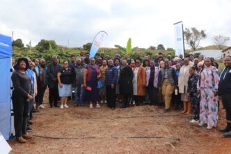 Officials from the Ministry of Natural Resources and Energy, UNDP, WFP and the UN Resident Coordinator's Office join beneficiaries at the handover of renewable energy and clean cooking systems under the Igniting Eswatini's Green Engine programme. Picture: Ministry of Natural Resources and Energy Eswatini