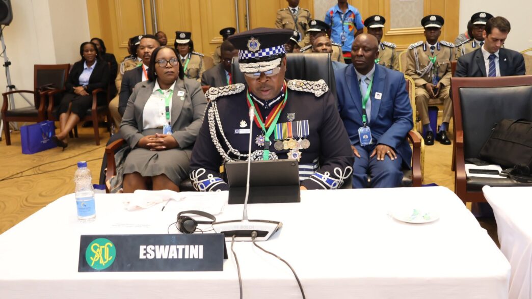 Royal Eswatini Police Service National Commissioner Manoma Vusie Masango takes his seat as the newly elected SARPCCO Chairperson during the 31st Annual General Meeting of the SADC Chiefs of Police Sub-Committee and SARPCCO in Lilongwe, Malawi. (Photo: REPS)