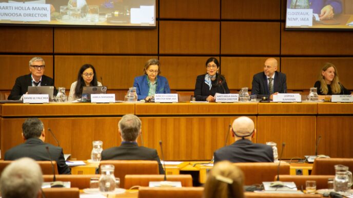 UNOOSA Director Aarti Holla-Maini with fellow panelists during the joint UNOOSA and IAEA Workshop on the Future of Nuclear Power Source Applications in Outer Space in Vienna on 9 June 2026. | Photo: UNOOSA