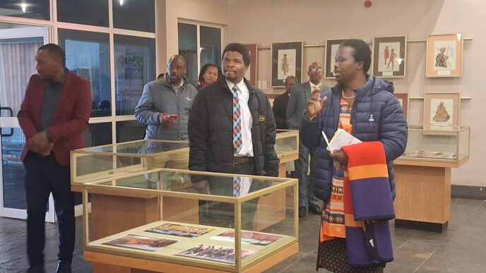 Principal Secretary Prince Mshishimba tours the facilities of the Eswatini National Archives and Records Service (ENARS) during a visit by the Ministry of Information, Communications and Technology on Tuesday. (Photo: Ministry of ICT)