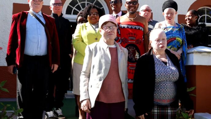Acting Deputy Prime Minister Jane Mkhonta-Simelane and representatives of the Swaziland Association of Persons with Albinism, government officials and guests at the commemoration of International Albinism Awareness Day 2026 at the Deputy Prime Minister's Office. Photo: Deputy Prime Minister's Office