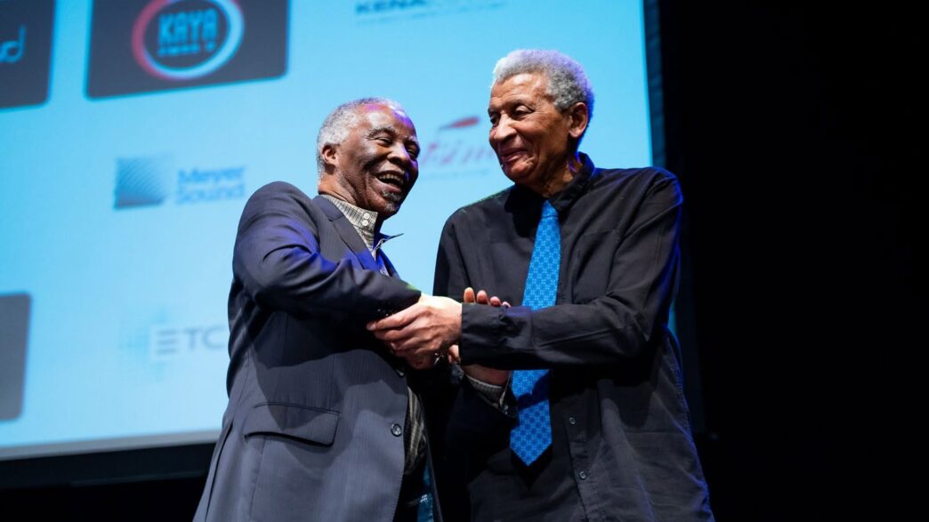 Former South African president Thabo Mbeki pictured with jazz maestro Abdullah Ibrahim in an undated photograph. Ibrahim died this week in Germany at the age of 91