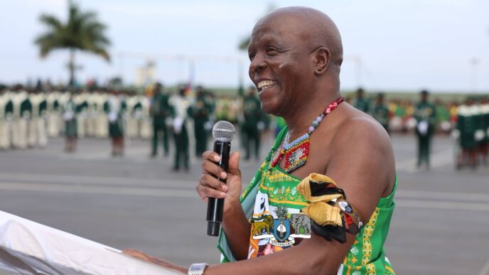 Minister of Justice and Constitutional Affairs, Prince Simelane making his remarks. Photo by Eswatini Government