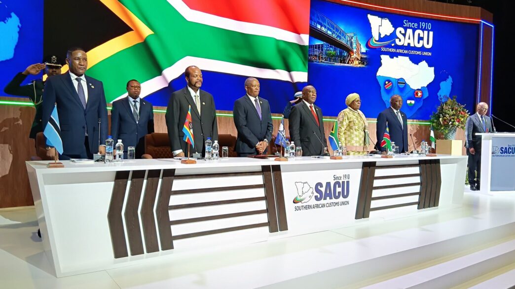 Heads of State and Government of the Southern African Customs Union (SACU) gather at the Cape Town International Convention Centre for the 9th SACU Summit on Friday. Photo: X/@PresidencyZA