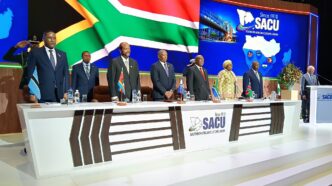 Heads of State and Government of the Southern African Customs Union (SACU) gather at the Cape Town International Convention Centre for the 9th SACU Summit on Friday. Photo: X/@PresidencyZA