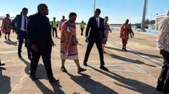 Wicknell Munodaani Chivayo, a Zimbabwean businessman being accompanied by HRH Prince Lindani. | Photo: X/Eswatini Government