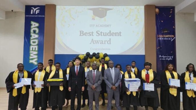 IYF Academy fifth intake graduates at their graduation ceremony on 27 June 2026. Picture: IYF Academy