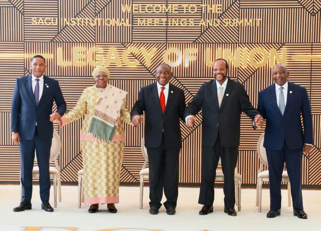 SACU Heads of State or Government pose for a group photograph at the 9th Summit held in Eswatini. (Photo: Supplied)