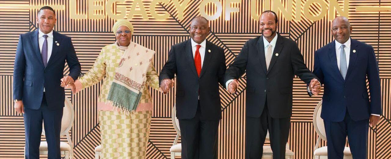 SACU Heads of State or Government pose for a group photograph at the 9th Summit held in Eswatini. (Photo: Supplied)