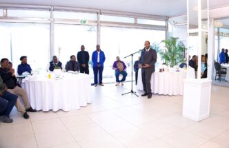 His Majesty King Mswati III addresses emaSwati students studying in Cape Town during a luncheon held in their honour, where he urged them to uphold the values of humility, respect and good conduct while living abroad.