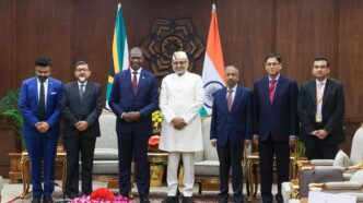 Deputy President of the Republic of South Africa, Paul Mashatile, together with the South African delegation attend a working meeting with His Excellency, the Vice President of India, Shri Chandrapuram Ponnusami (C.P.) Radhakrishnan at the Vice President's Enclave, New Dehli. Image: GCIS