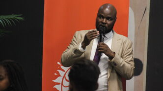 Msutfu Masilela speaking at the Simunye Fest media launch on Monday. | Photo: Nkosingiphile Myeni