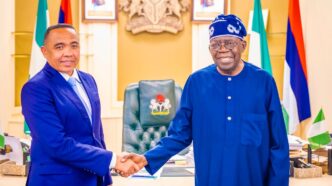 Nigerian President Bola Tinubu and Madagascan President Michael Randrianirina during their bilateral talks at the Presidential Villa in Abuja on Monday, where the two leaders discussed energy partnerships, hydrocarbons exploration and broader African cooperation. (Photo: Nigerian Presidency)