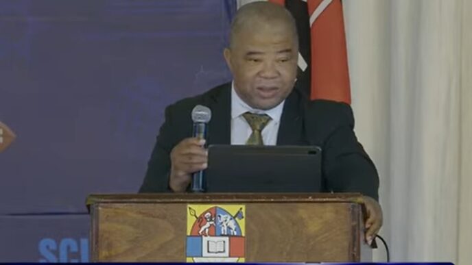 UNESWA Vice Chancellor Professor Justice Thwala speaking at the Eswatini National Science Month.