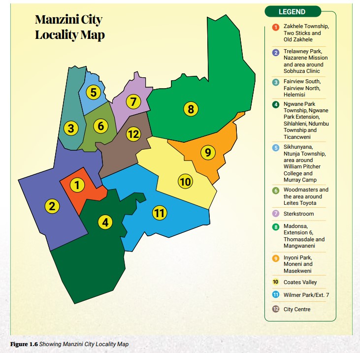 Manzini City Locality Map