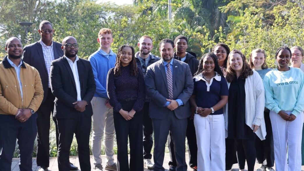 Fort Worth student delegates meet with U.S. Chargé d'Affaires Weinstock at the U.S. Embassy in Mbabane. Photo: U.S. Embassy Eswatini
