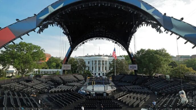 The Ultimate Fighting Championship tournament will go down at The White House on the South Lawn this Sunday. (Image: DC.Chip Somodevilla/Getty Images)