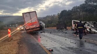 Eight people have died in an accident involving a minibus taxi believed to be from Mozambique and a truck on the N4 Toll Road. | Photos: Sunday World