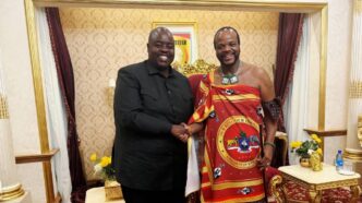 King Mswati III receives Zimbabwean businessman and philanthropist Wicknell Chivayo at the Royal Palace in Eswatini. Photo: X/@wicknellchivayo