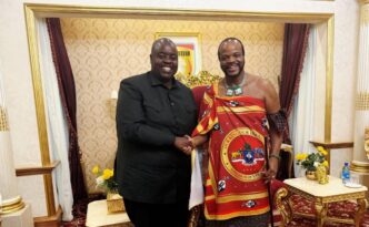King Mswati III receives Zimbabwean businessman and philanthropist Wicknell Chivayo at the Royal Palace in Eswatini. Photo: X/@wicknellchivayo