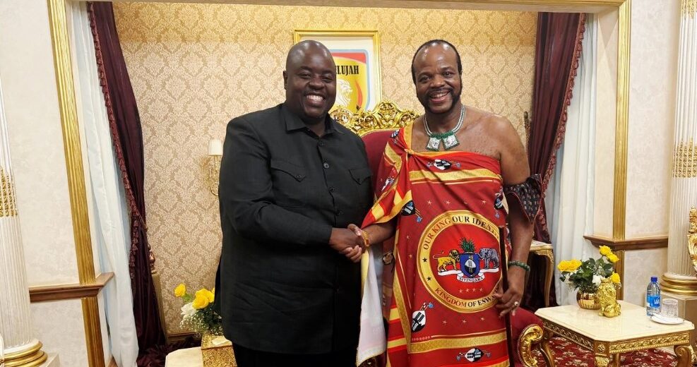 King Mswati III receives Zimbabwean businessman and philanthropist Wicknell Chivayo at the Royal Palace in Eswatini. Photo: X/@wicknellchivayo