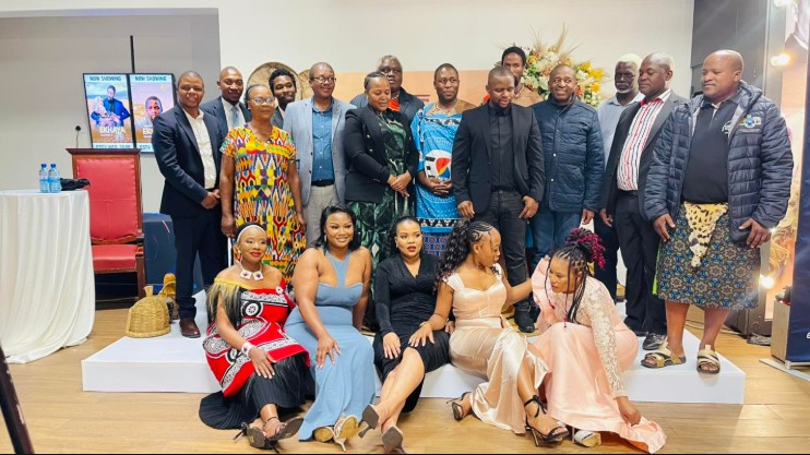 Ekhaya casting members having a photo opportunity with dignitaries. | Photo: Facebook/Ekhaya