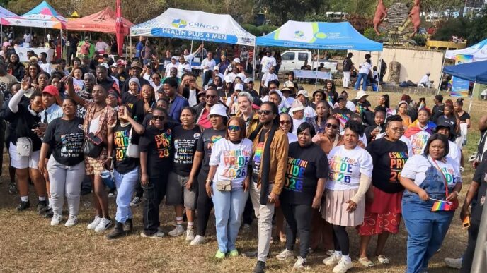 Participants take part in the Eswatini Pride 2026 celebrations at Millennium Park in Manzini. (Photo: United Voices of Diversity)