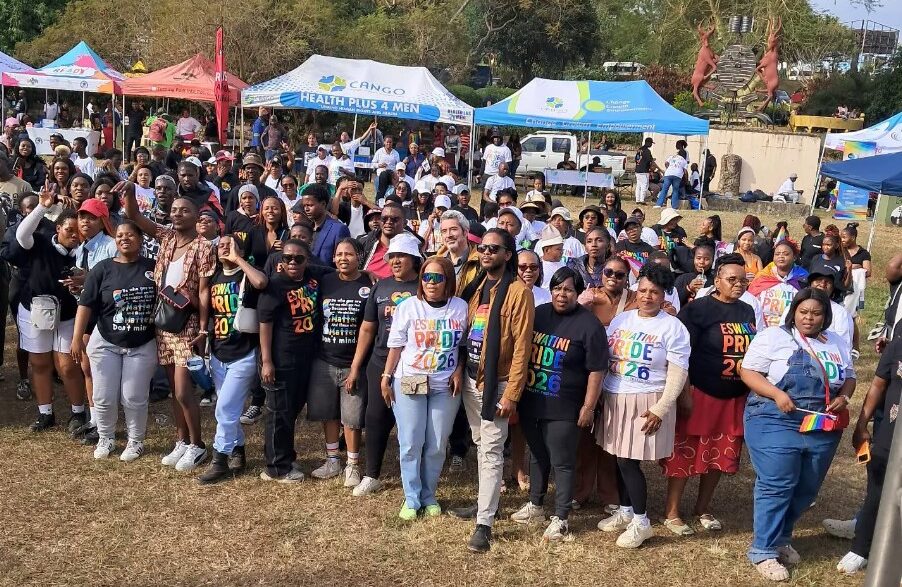 Participants take part in the Eswatini Pride 2026 celebrations at Millennium Park in Manzini. (Photo: United Voices of Diversity)