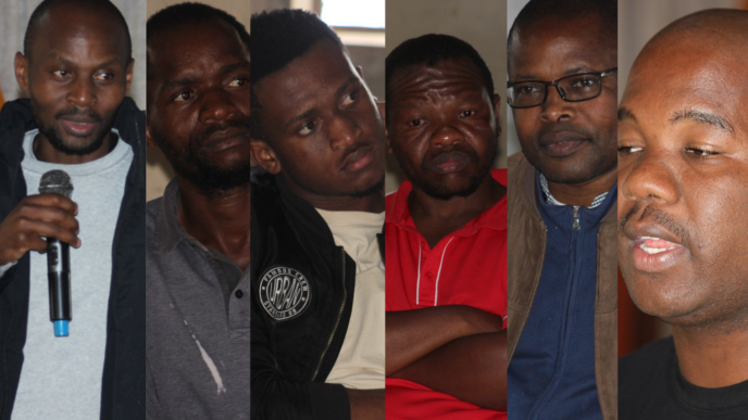 Men gathered at the Mbikwakhe Glorious Church of Christ for a mental health session which was fascilitated by Men's Corner over the weekend. | Photo: Nkosingiphile Myeni