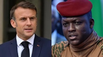 France President Emmanuel Macron and President of the transition of Burkina Faso Ibrahim Traoré.