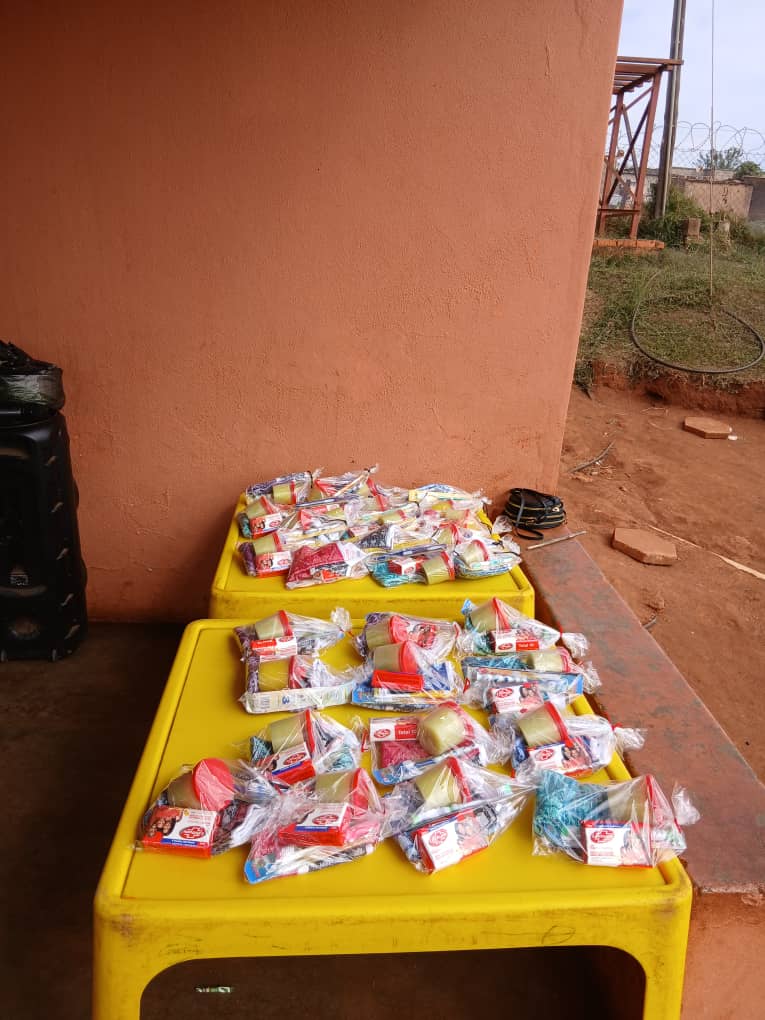Some of the care packs assembled by One Accord Eswatini for children at the Logoba Care Point in Mhlaleni, each containing soap, facecloths, Vaseline and toothbrushes, alongside yoghurts and juices donated by Clover. Picture: One Accord Eswatini