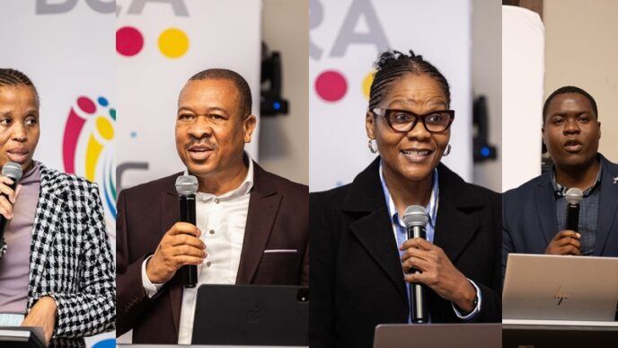 caption for some of the panelists 19:50 Some of the panelists at the BOCRA Stakeholder Consultative Workshop on the review and update of Botswana's National Radio Frequency Plan (NRFP). | Photo: BOCRA