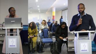 Officials from the City of Windhoek's Department of Urban and Transport Planning and Standard Bank's PayPulse team during an information-sharing session on the cashless bus payment system in Windhoek. Picture: City of Windhoek