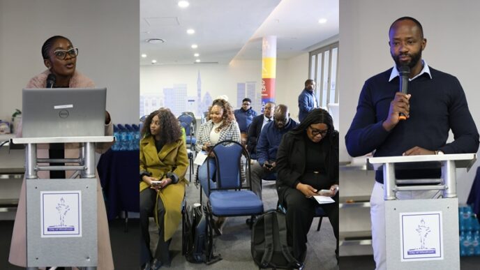 Officials from the City of Windhoek's Department of Urban and Transport Planning and Standard Bank's PayPulse team during an information-sharing session on the cashless bus payment system in Windhoek. Picture: City of Windhoek
